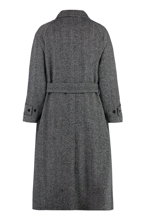 Single-breasted wool coat-1